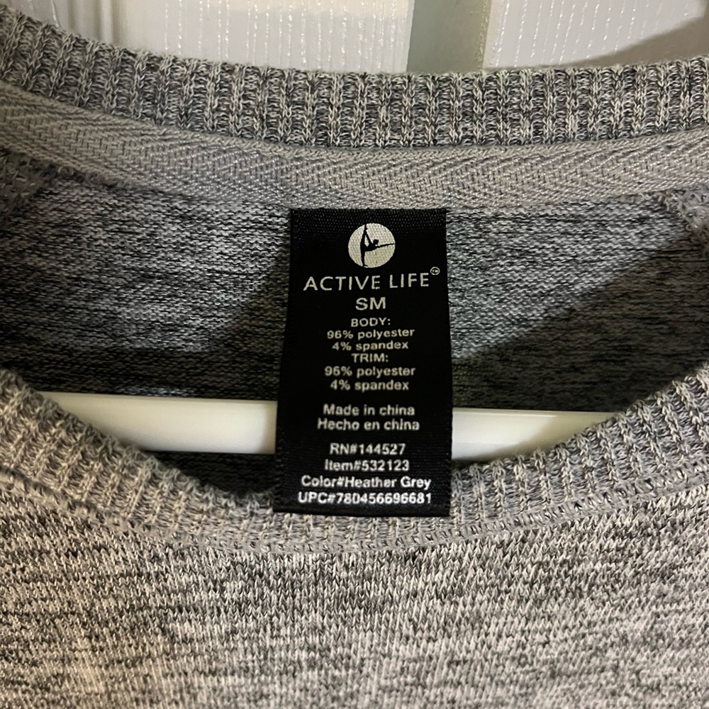 Small Heather Gray polyester active life sweater - Picture 2 of 3